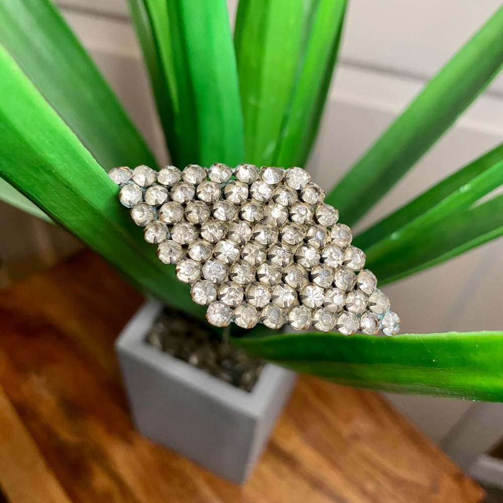 Antique Diamond Shaped Rhinestone Hat Pin 💎 - Picture 13 of 16